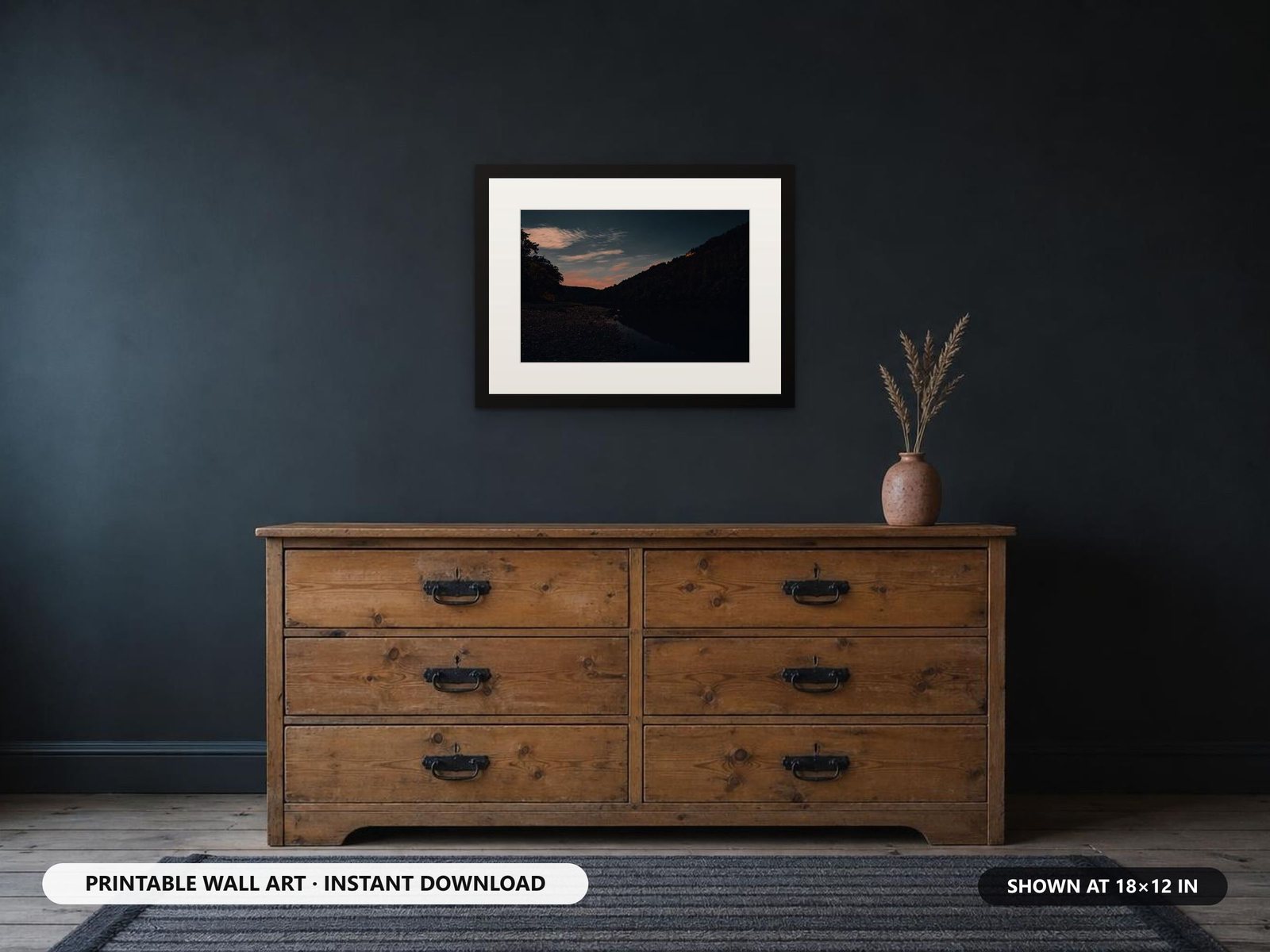 Moody River at Night Printable